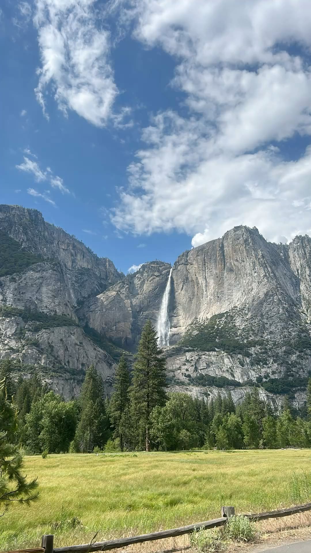 Majestic Waterfall Cascading in a Mountain Valley